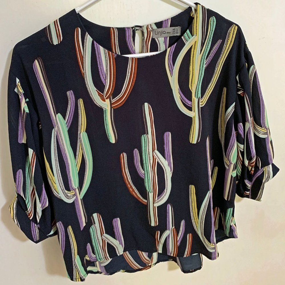 Cactus Print Blouse SM